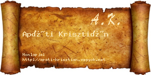 Apáti Krisztián névjegykártya